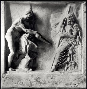 Ulysse consultant Teiresias, 1er ou 2e siècle après J.-C. (marbre)
